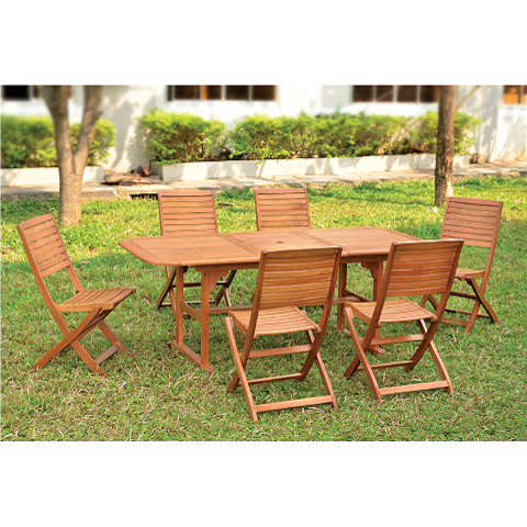 ACACIA WOOD - 6 CHAIR OUTDOOR DINING SET IN VIETNAM